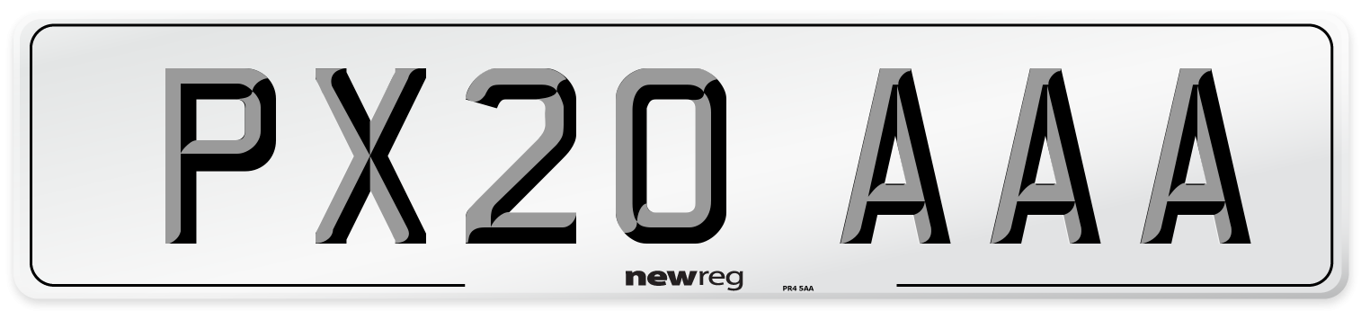 PX20 AAA Number Plate from New Reg